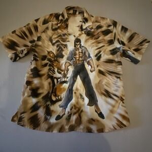 Claudio Nucci - All Over Print -Anime- Button Down Shirt XL Made In Russia Tiger